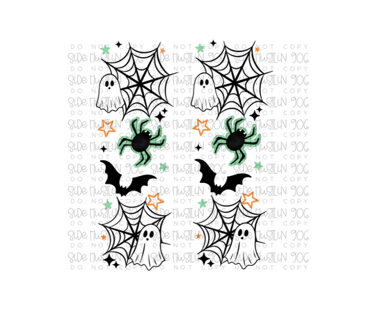 Spooky Season Mint and Orange sleeve-Ready to Press Transfer