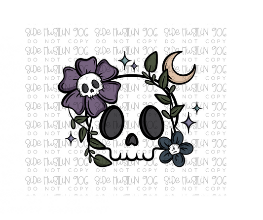 Moody Floral Skellie-Ready to Press Transfer