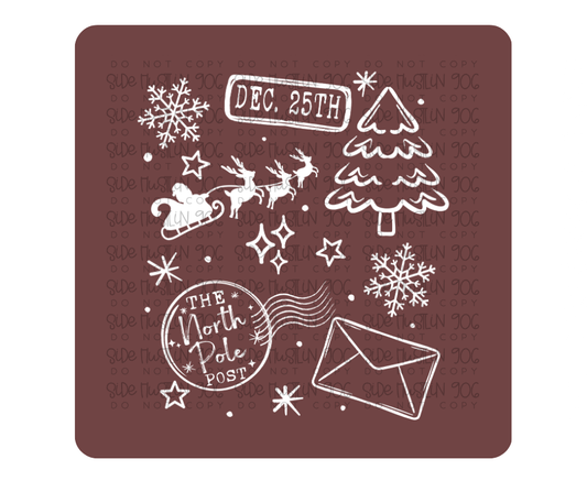 Dec 25th White Santa sack-Ready to Press Transfer