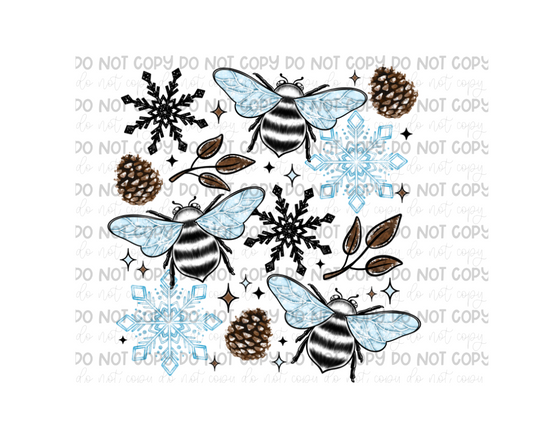 Winter Bees Collage-Ready to Press Transfer