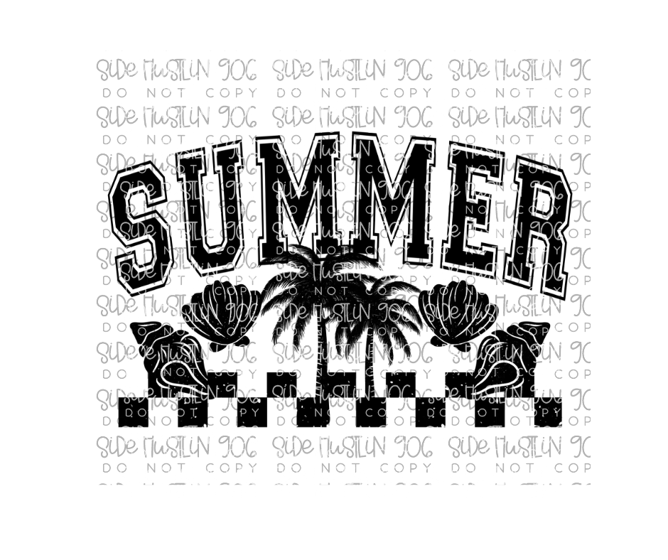 Summer Single Color Black-Ready to Press Transfer