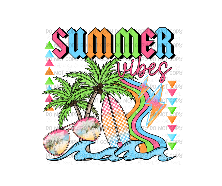 Neon Summer vibes-Ready to Press Transfer