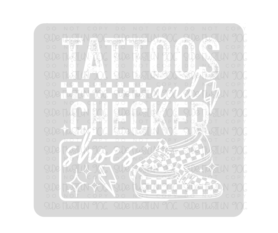 Tattoos & Checker shoes white-Ready to Press Transfer