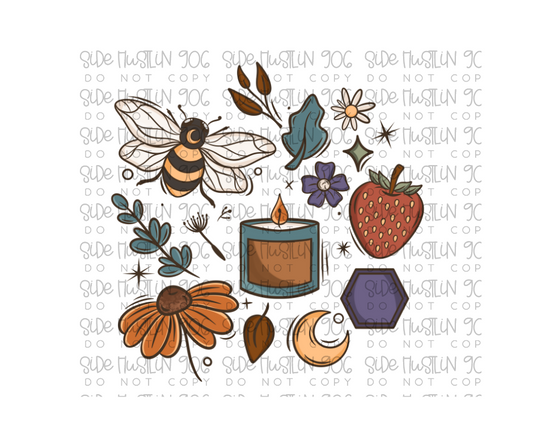 Dark Cottagecore Collage-Ready to Press Transfer