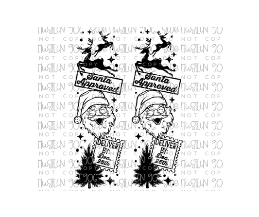 Christmas Delivery Sleeve Black-Ready to Press Transfer