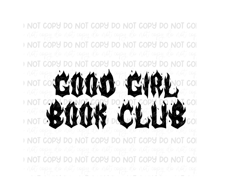 Good girl Book Club black-Ready to Press Transfer