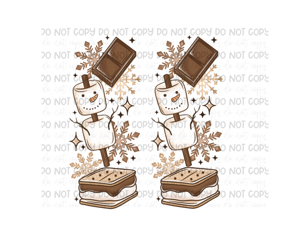 Smore Snowman SLEEVES-Ready to Press Transfer