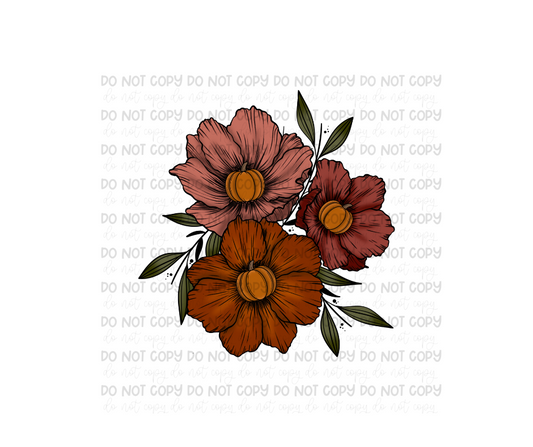 Fall Floral-Ready to Press Transfer