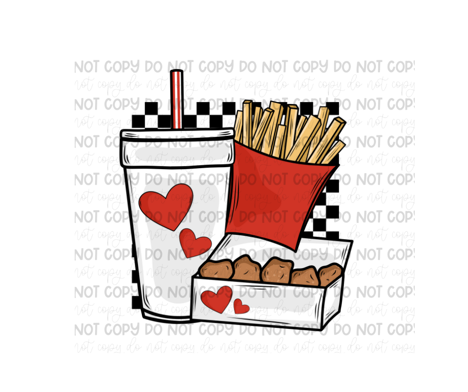 Chicken Nugs & Fries no words-Ready to Press Transfer