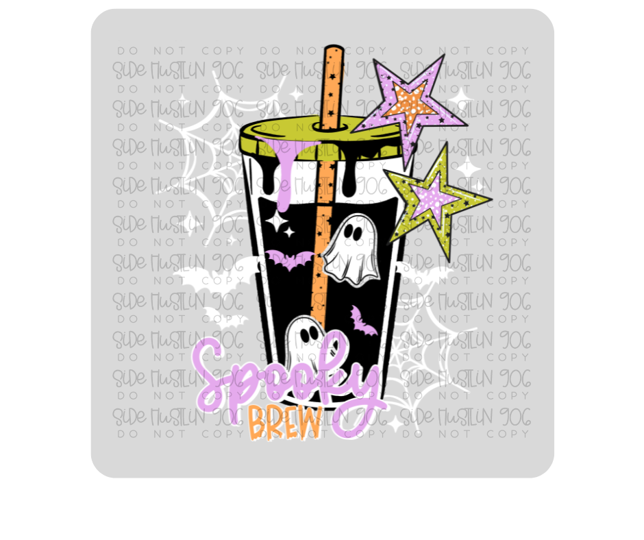 Spooky Brew White-Ready to Press Transfer