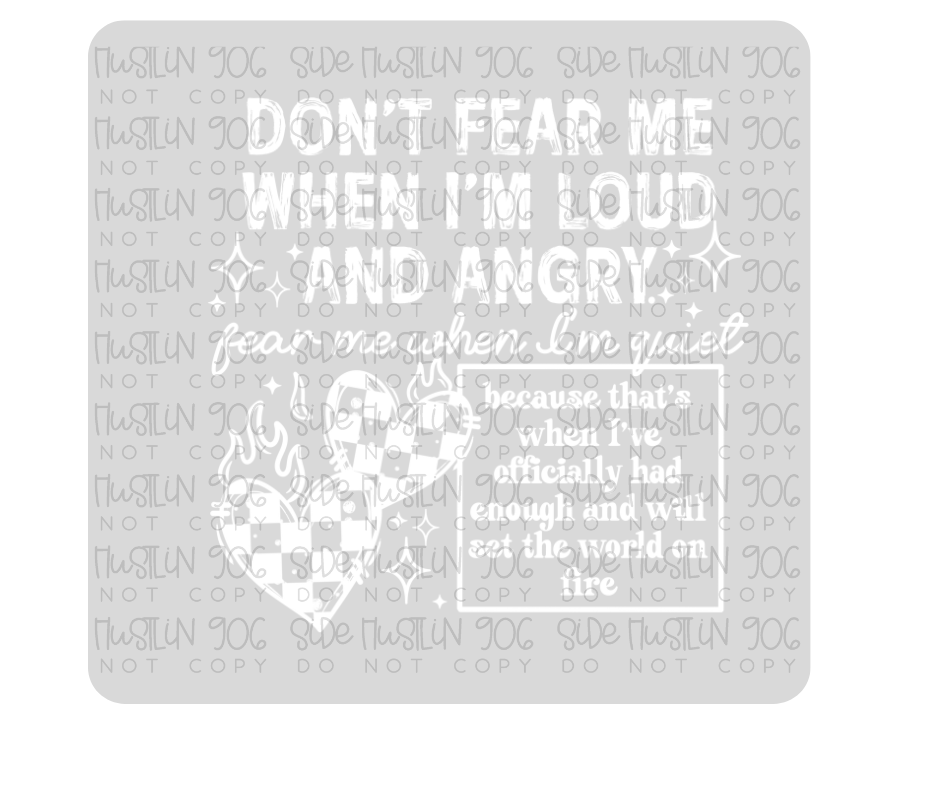 Don't Fear Me Black-Ready to Press Transfer