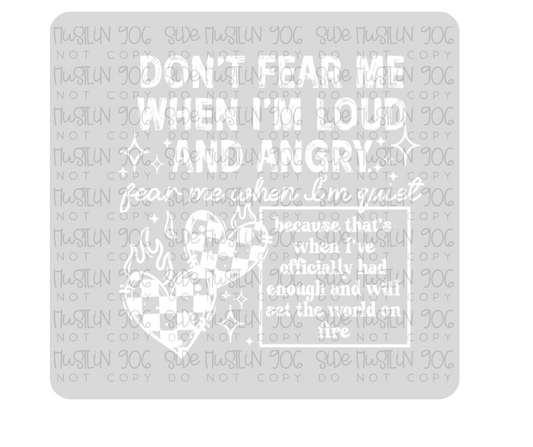Don't Fear Me Black-Ready to Press Transfer