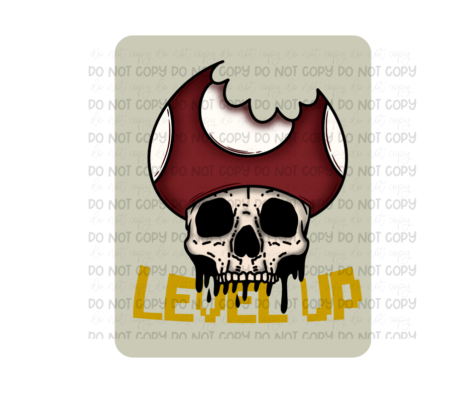 Level Up skull-Ready to Press Transfer