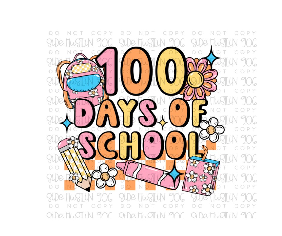 100 Days pink-Ready to Press Transfer