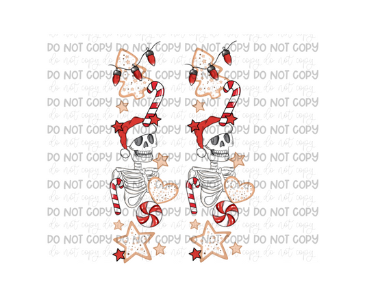 Christmas Junkie skull SLEEVES-Ready to Press Transfer