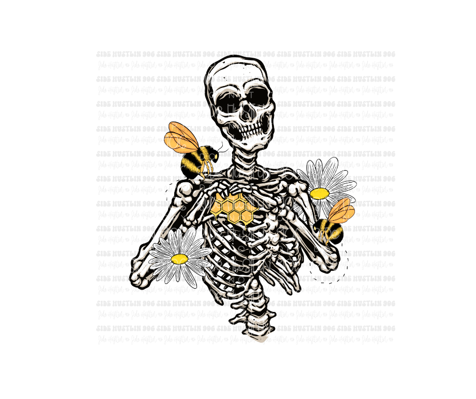 Skull Bee-Ready to Press Transfer