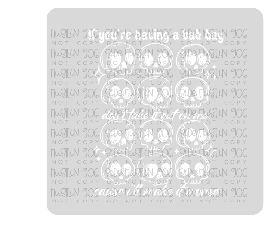 Skellie Grid Single Color White-Ready to Press Transfer