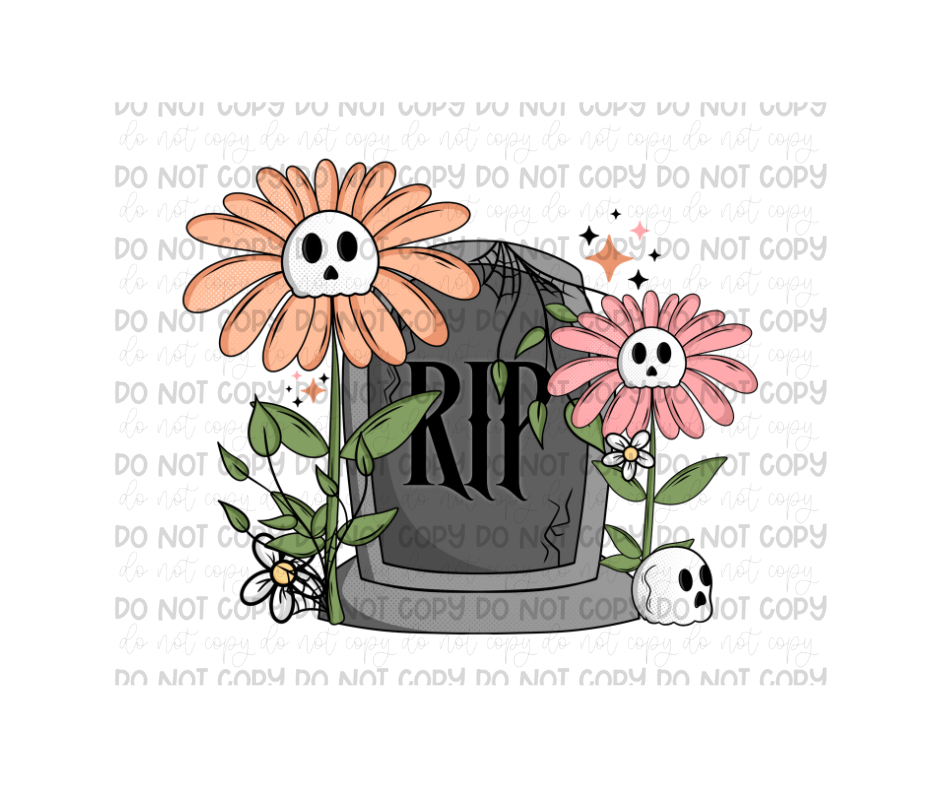 RIP Floral-Ready to Press Transfer