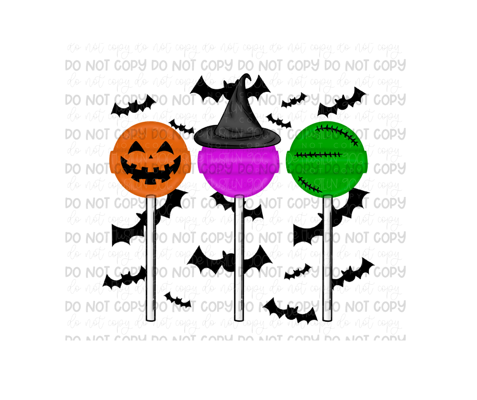 Halloween Suckers with witch hat-Ready to Press Transfer