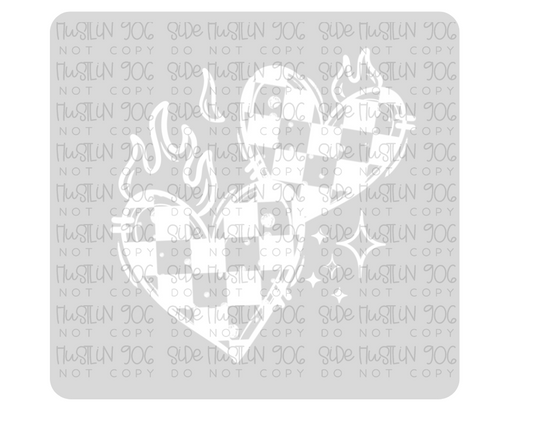 Don't Fear Me Black heart white-Ready to Press Transfer