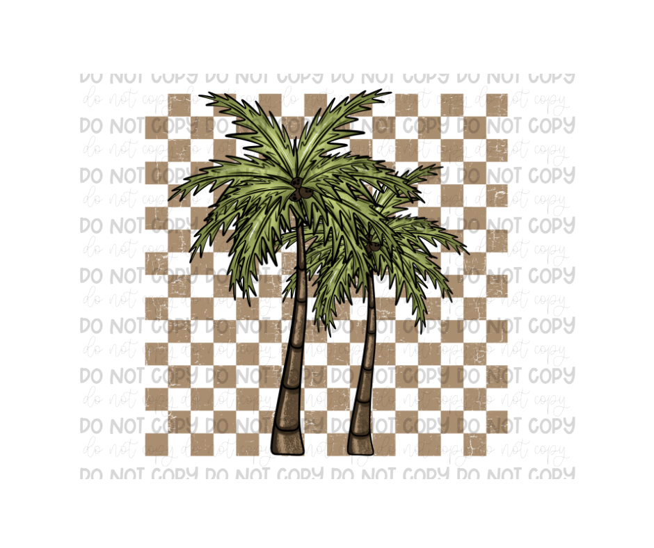 Palm Tree Checker-Ready to Press Transfer