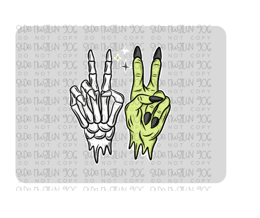 Down with Demons peace white-Ready to Press Transfer