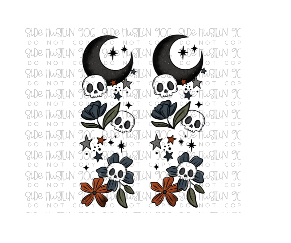 Floral Moon Sleeves-Ready to Press Transfer