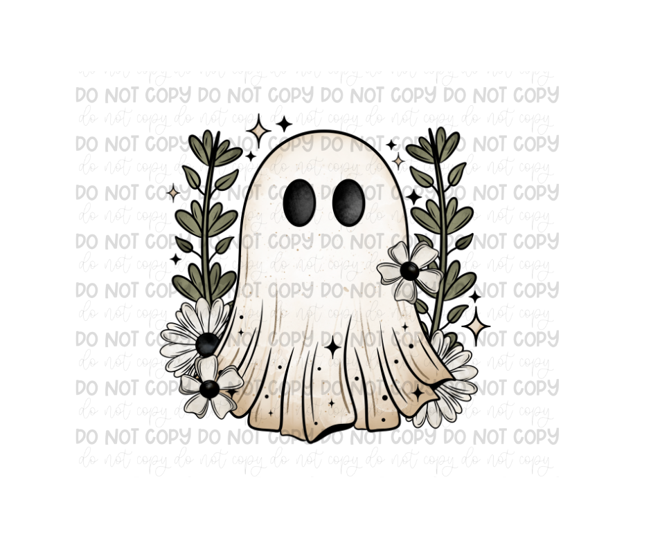 Floral Ghost-Ready to Press Transfer