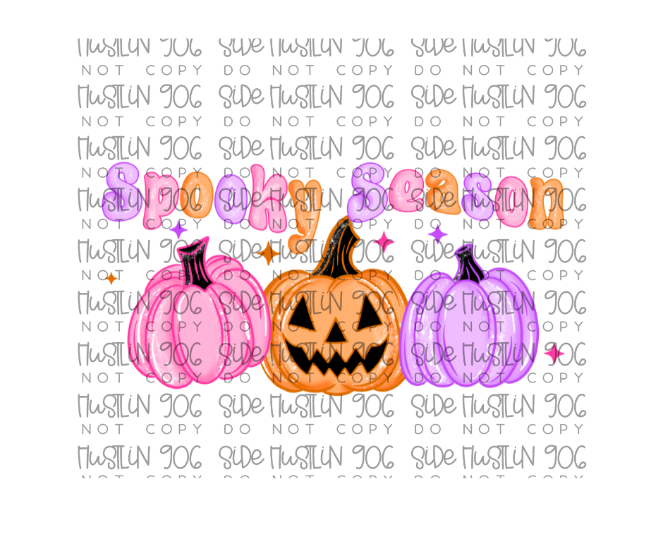 Spooky Season Colorful Pumpkins-Ready to Press Transfer