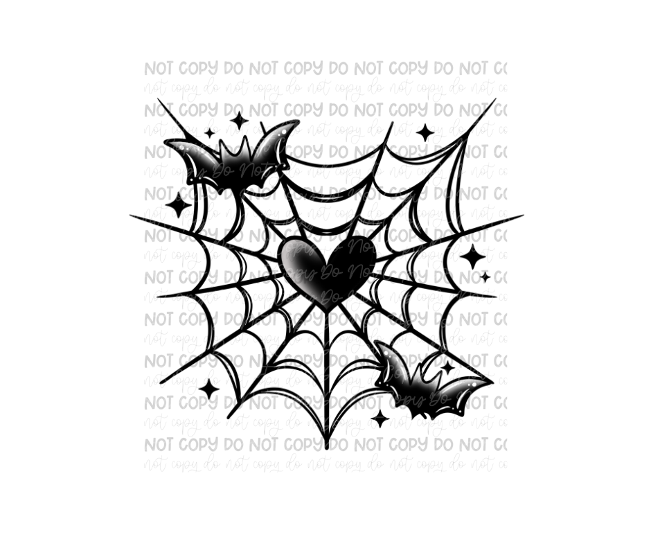 Heart web black-Ready to Press Transfer