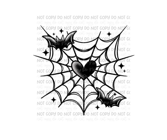 Heart web black-Ready to Press Transfer