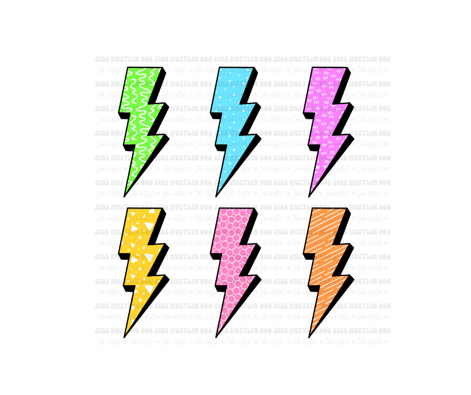 Rainbow Bolts-Ready to Press Transfer