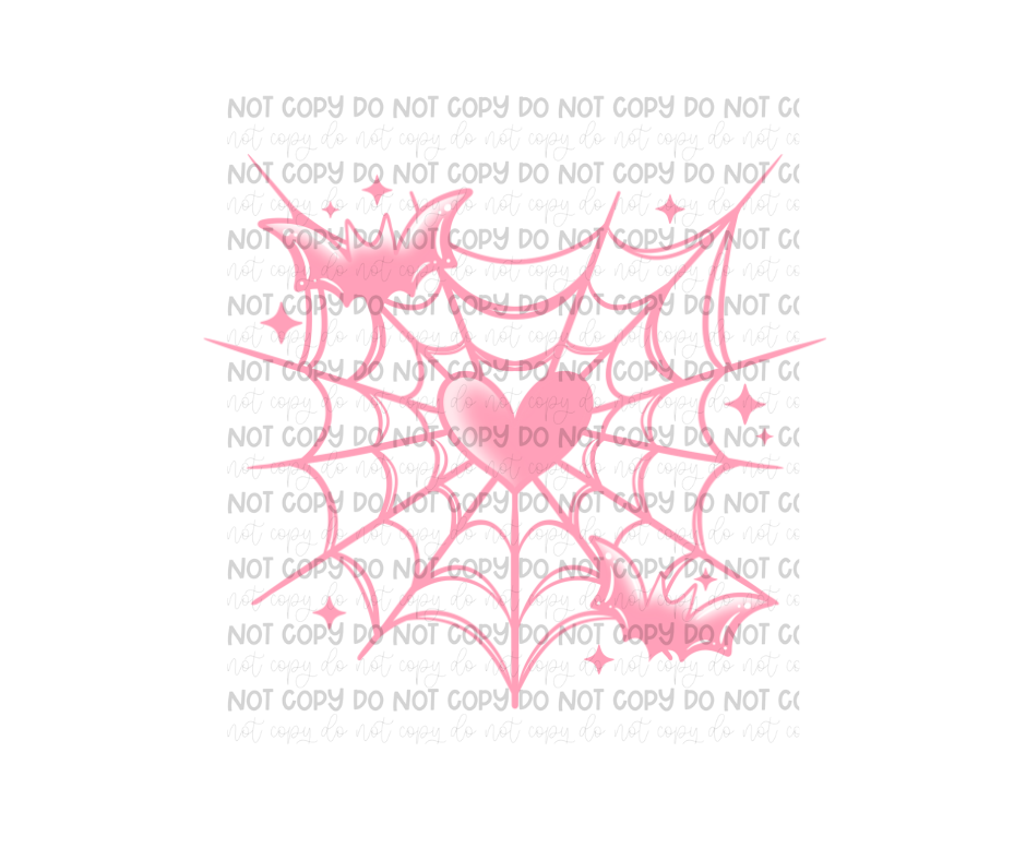 Heart web pink-Ready to Press Transfer