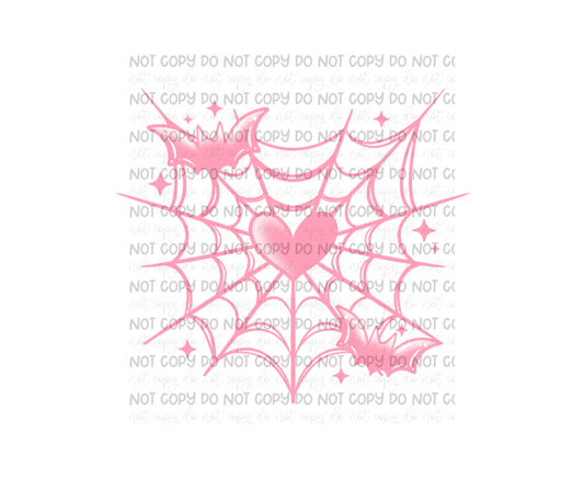 Heart web pink-Ready to Press Transfer