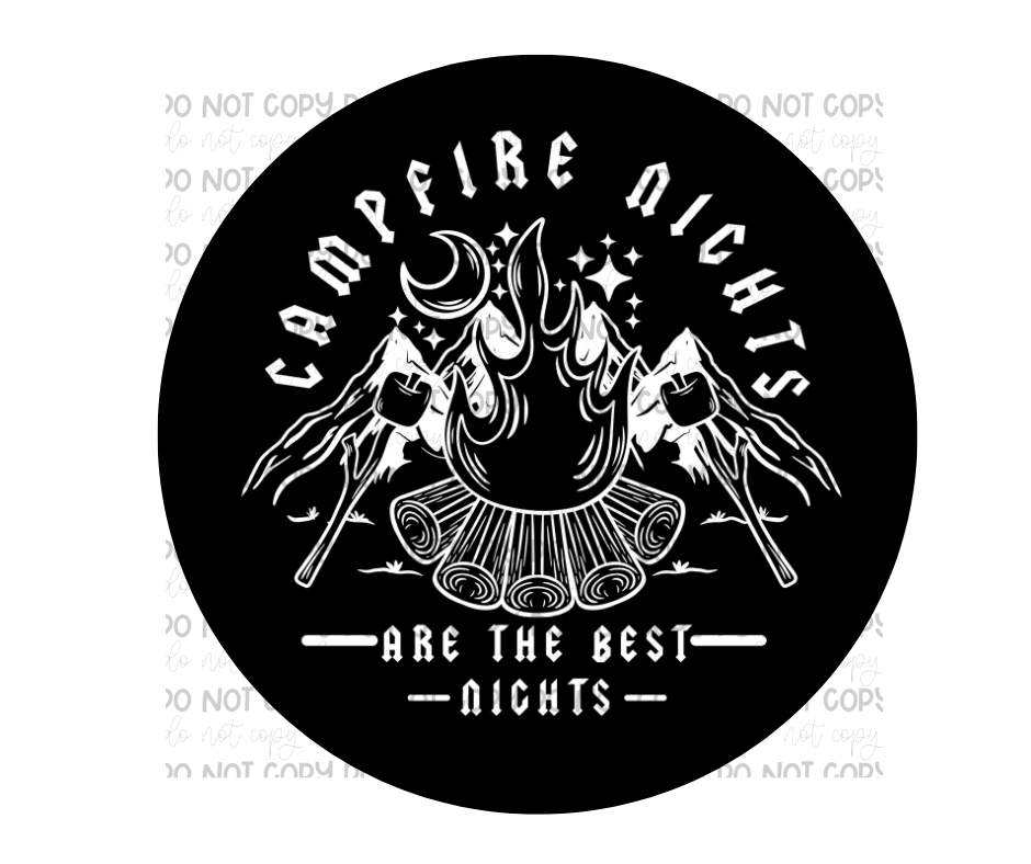 Campfire Nights white-Ready to Press Transfer