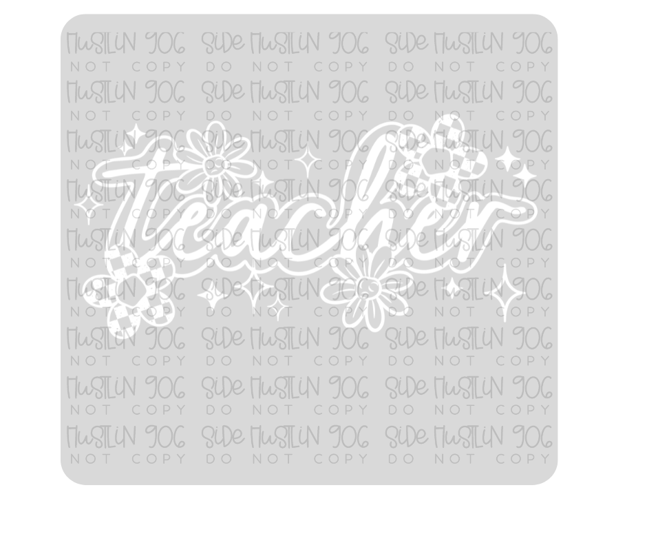 Teacher Florals Single Color-Ready to Press Transfer
