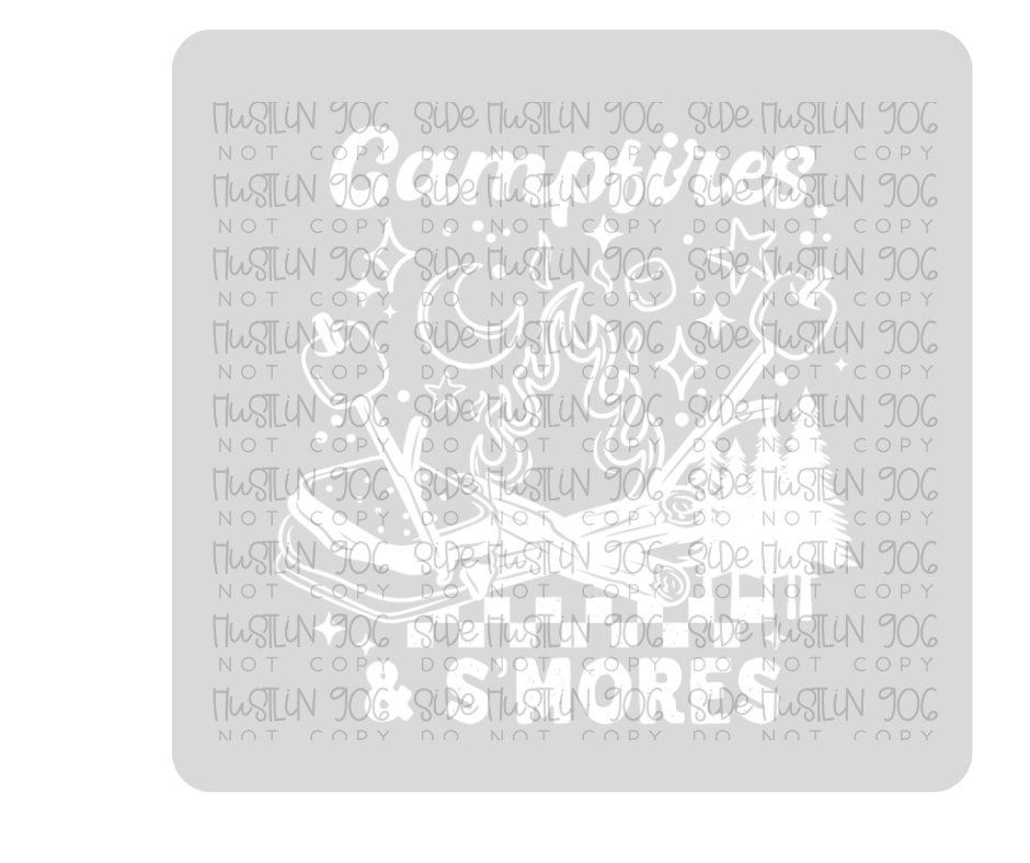 Campfire and S'mores Single Color-Ready to Press Transfer