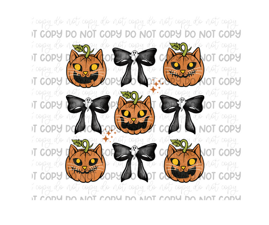 Cat Pumpkin grid-Ready to Press Transfer