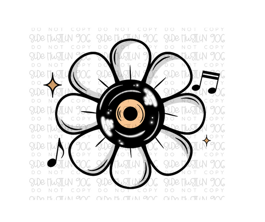 Music Soul flower black-Ready to Press Transfer