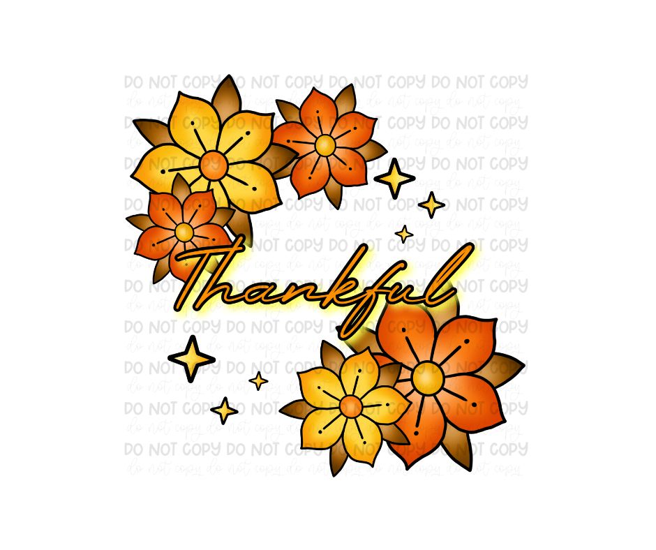 Thankful Floral-Ready to Press Transfer