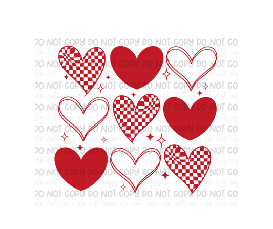 Single Color Hearts-Ready to Press Transfer