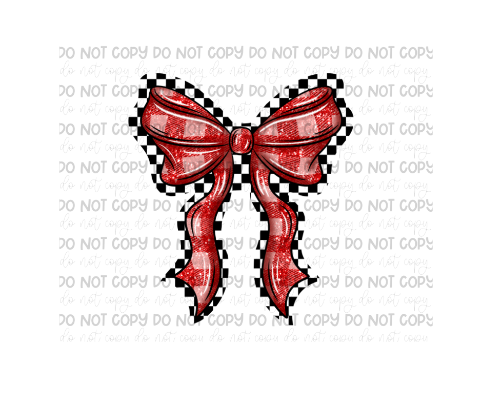 Red Plaid Bow-Ready to Press Transfer