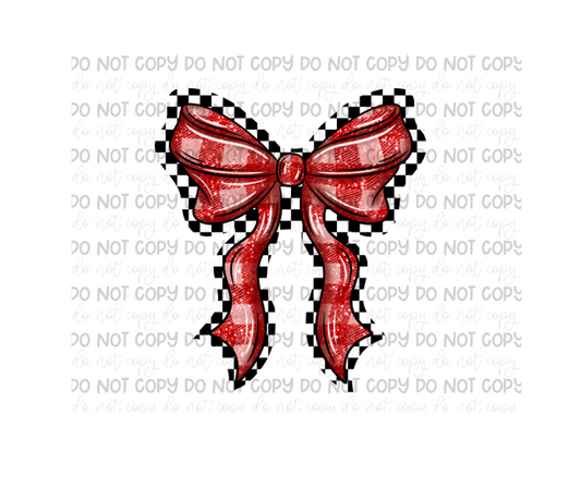 Red Plaid Bow-Ready to Press Transfer