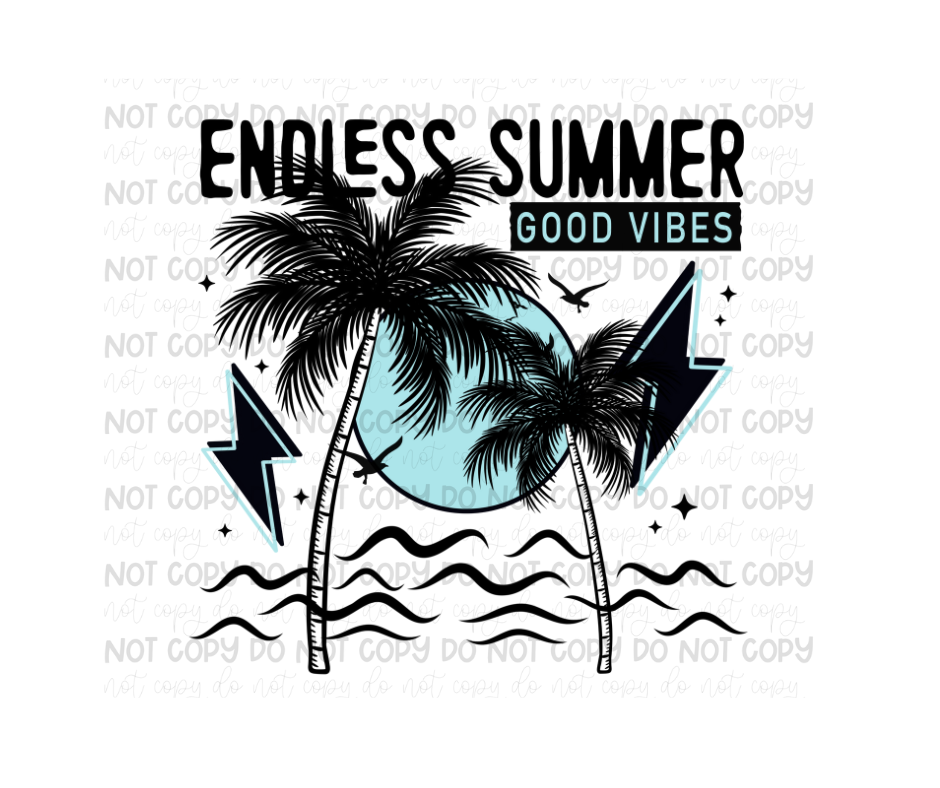 Endless Summer blue-Ready to Press Transfer