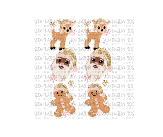 Merry Christmas Sleeve Darker Skin Tone-Ready to Press Transfer