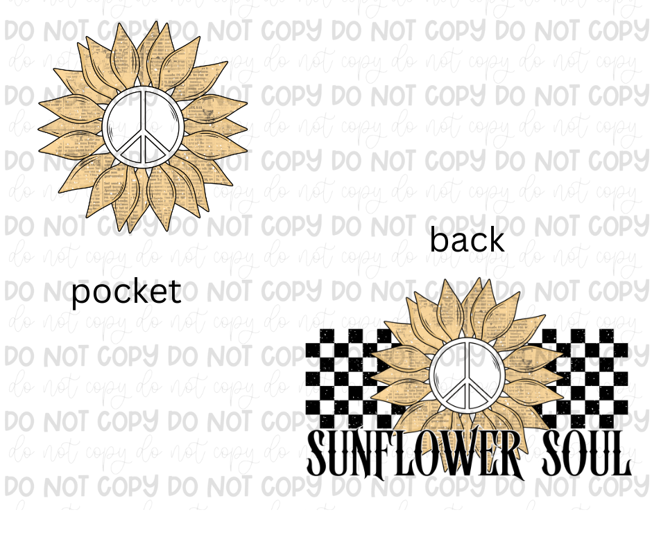 Sunflower Soul black-Ready to Press Transfer