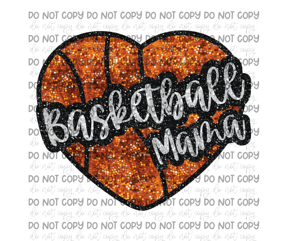 Basketball Mama faux sequin-Ready to Press Transfer