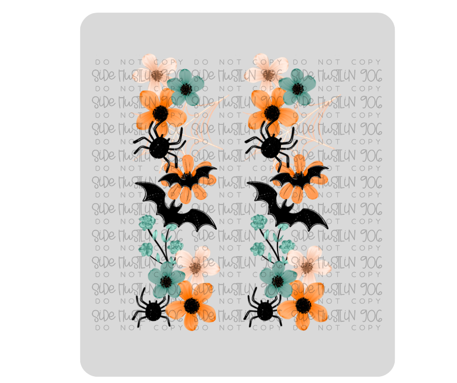 Bat Spider Floral Sleeve-Ready to Press Transfer