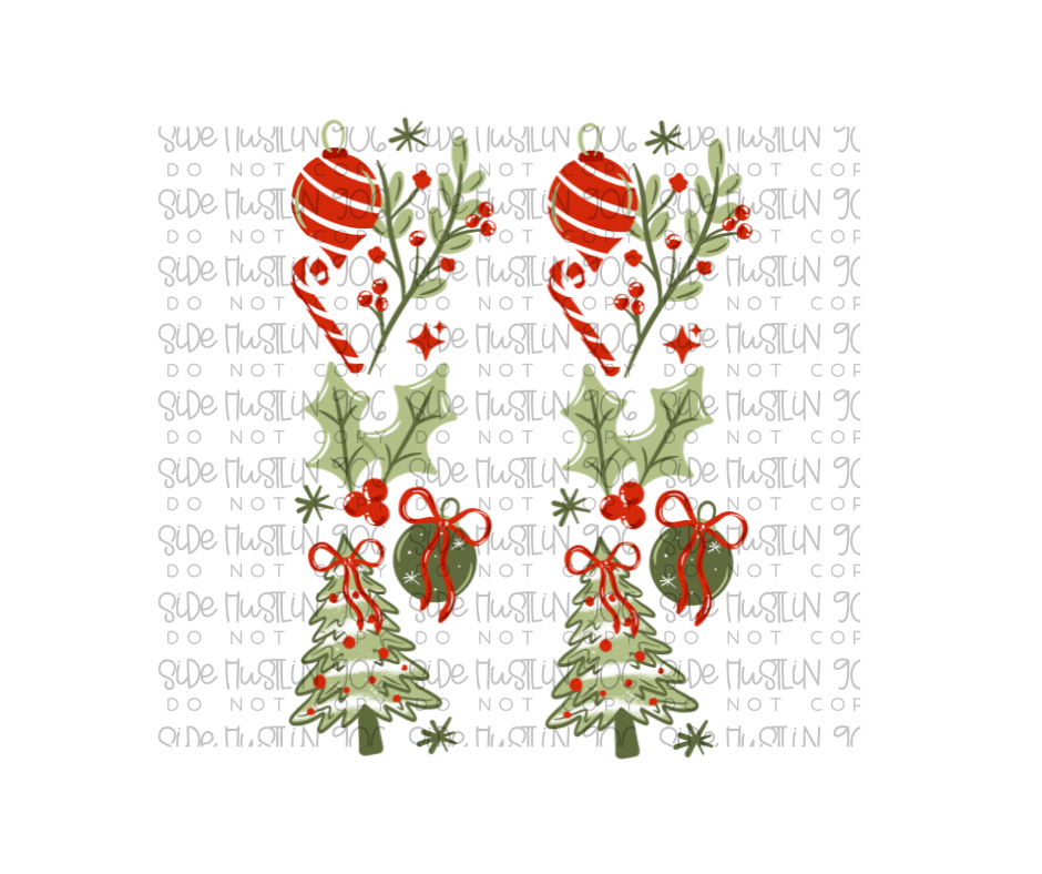 Merry Tree and Holly Sleeve-Ready to Press Transfer