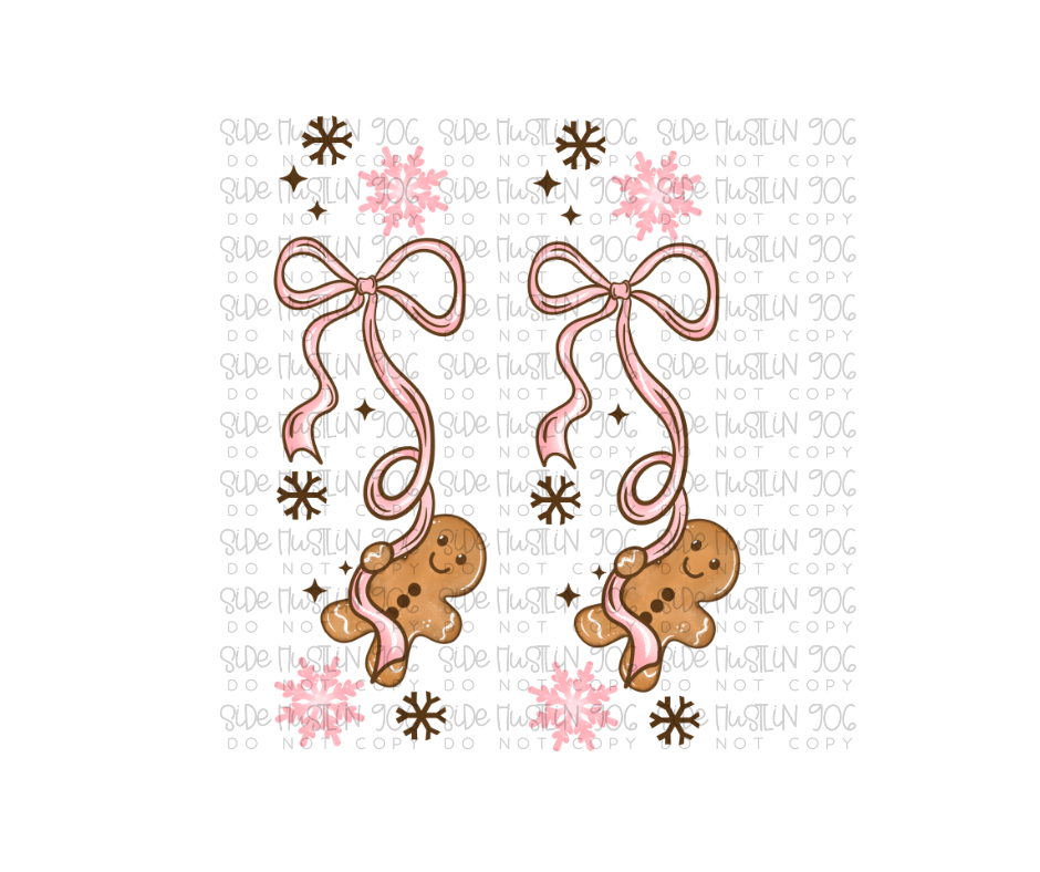 Gingerbread Bow Coffee Sleeve-Ready to Press Transfer